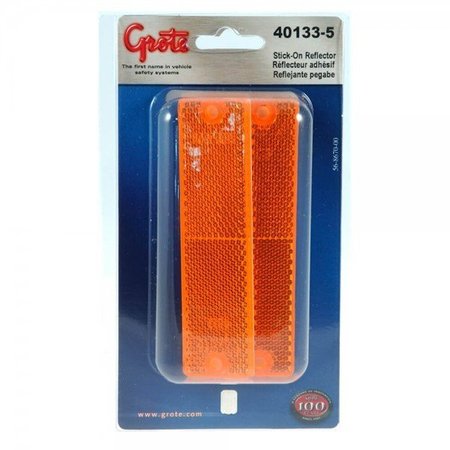 GROTE Rflctr- Yel- Mini Stick-On Rect.-Retail, 40133-5 40133-5